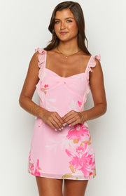 Joyce Pink Floral Mini Dress