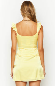 Marigold Muse Yellow Satin Mini Dress