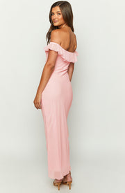 Bellflower Pink Chiffon Maxi Dress