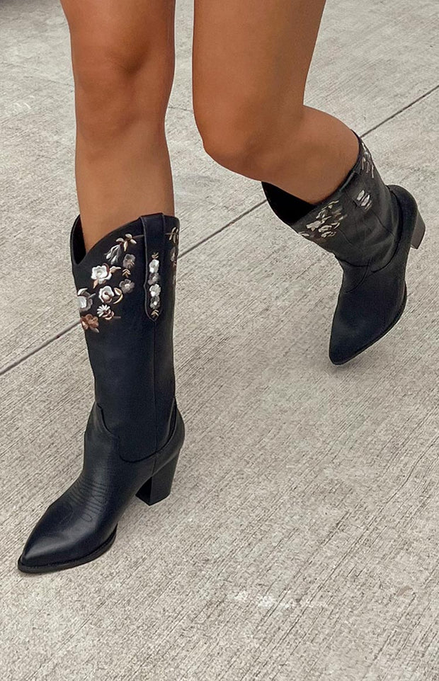 Billini Francia Black Cowboy Boots
