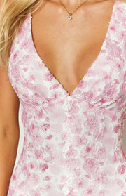 Farida Pink Lace Maxi Dress