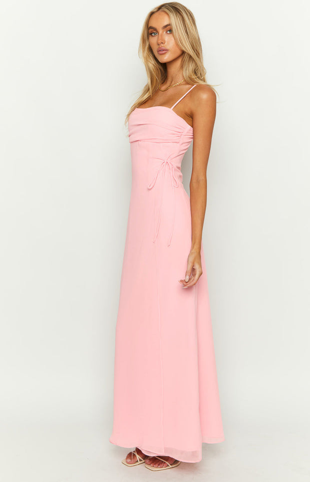 Flossie Pink Maxi Sleeveless Dress