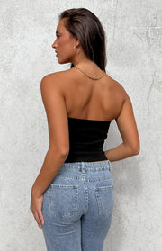 Like That Black Strapless Top