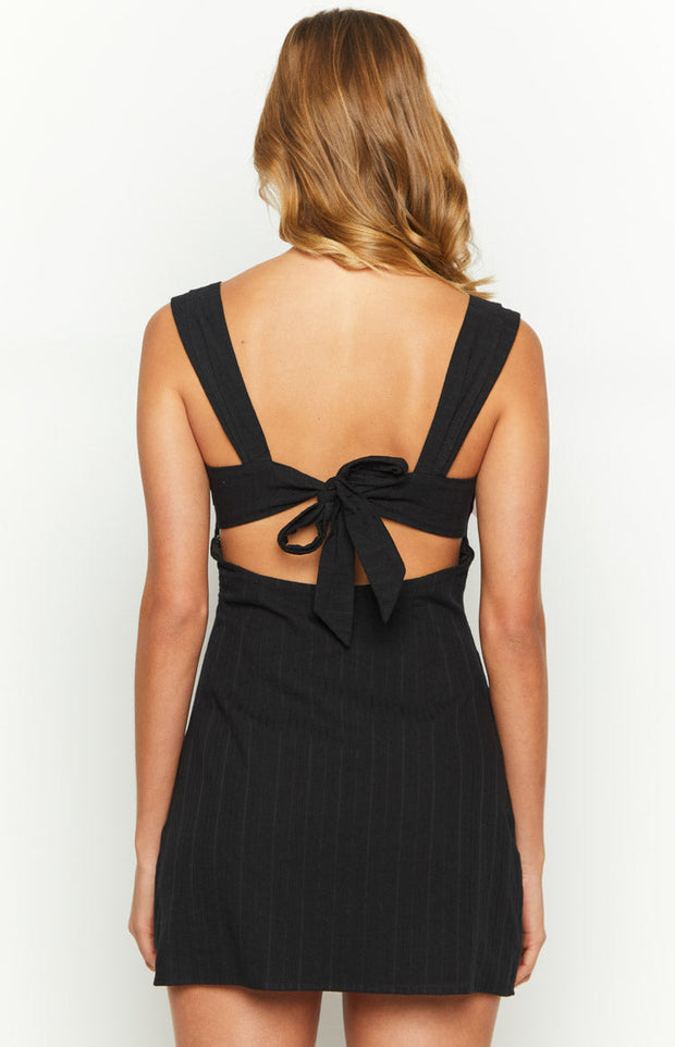Taylor Black Tie Back Mini Dress