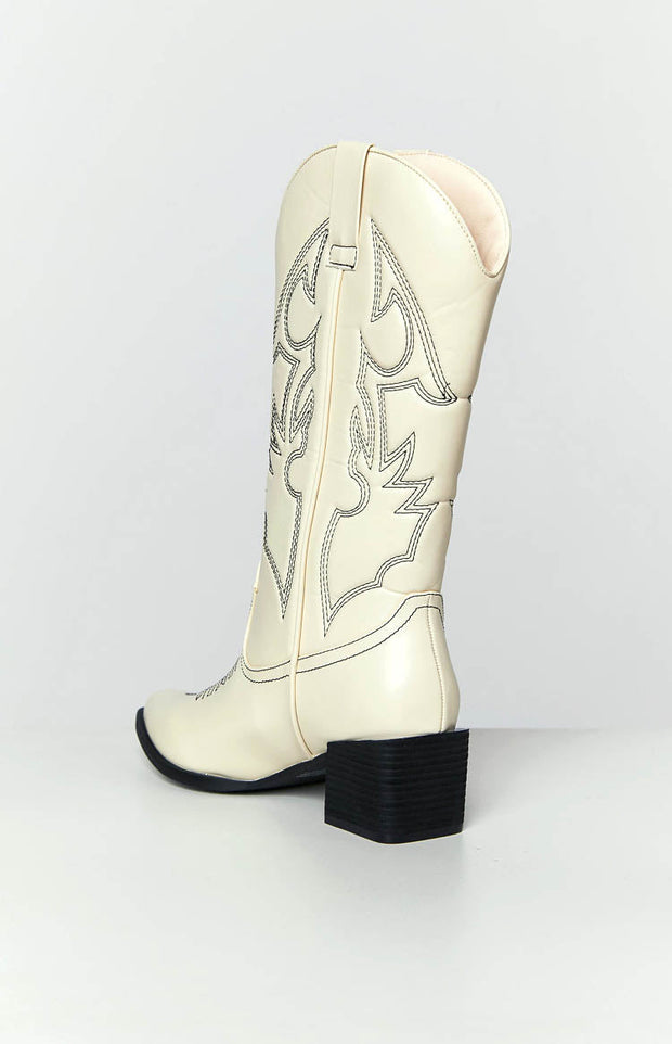 Therapy Ranger Bone and Black Cowboy Boots