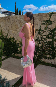 Beverley Pink Mesh Maxi Dress