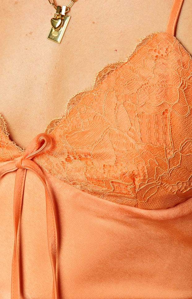 Jazmine Orange Lace Mini Dress