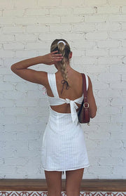 Taylor White Tie Back Mini Dress