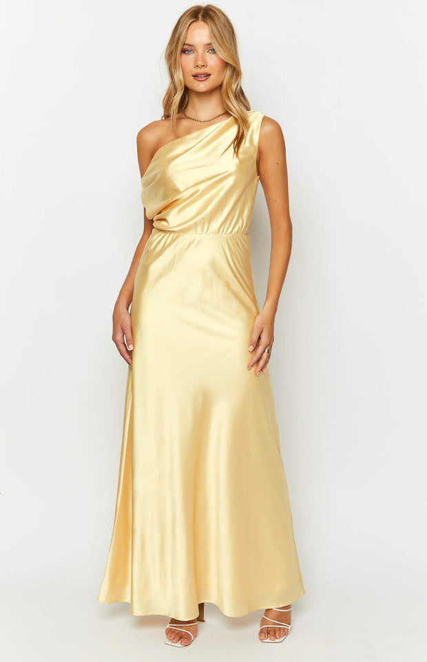 Sunshine Elegance Yellow Formal Maxi Dress